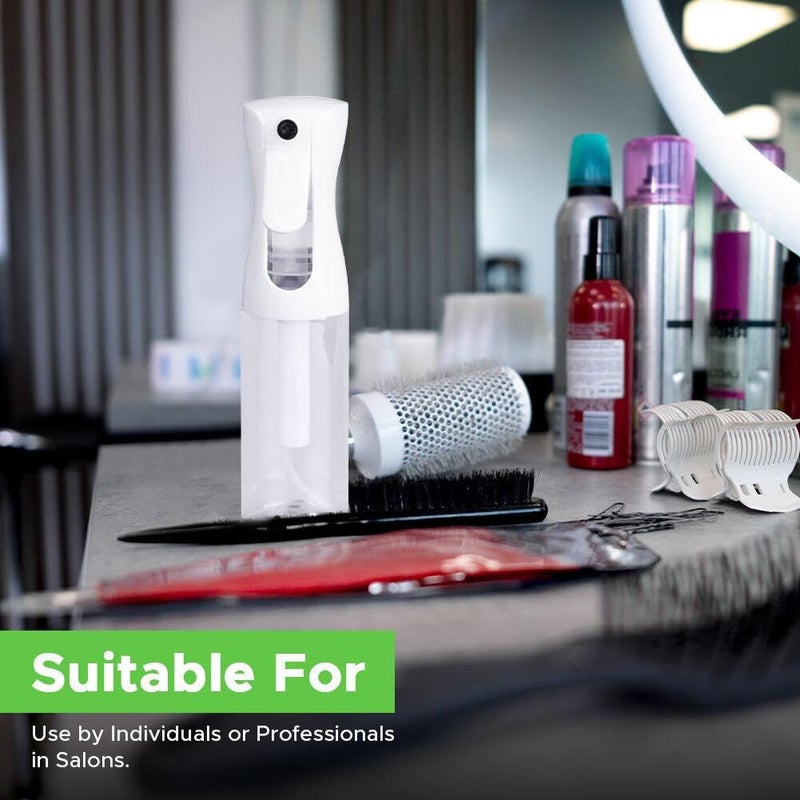 Vigor Path Continuous Water Mister Spray Bottle For Hair - Continuous Spray Nano Fine Mist Sprayer - Empty Spray Bottle - Reusable Beauty Spray Bottle - Cleaning  Hairstyling & Plants (Clear - 10Oz) - Image 5