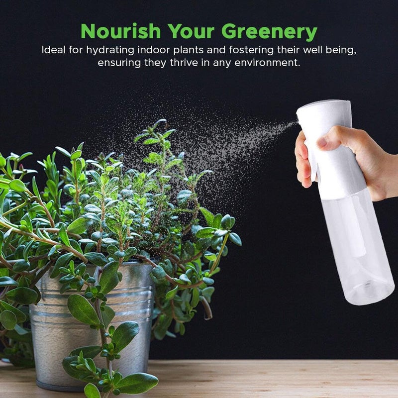 Vigor Path Continuous Water Mister Spray Bottle For Hair - Continuous Spray Nano Fine Mist Sprayer - Empty Spray Bottle - Reusable Beauty Spray Bottle - Cleaning  Hairstyling & Plants (Clear - 10Oz) - Image 2