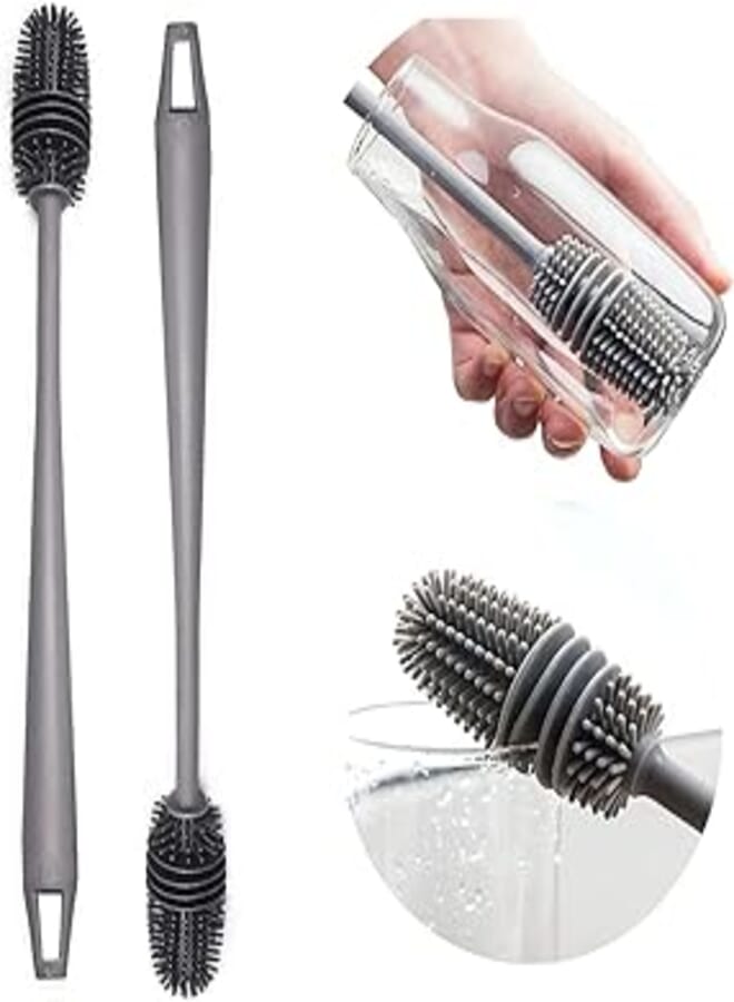 OR Other Silicone long handle 12.5in water bottle brush for smaller diameter bottle openings (multi color)