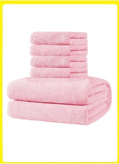 MYONE 3pcs Soft Absorbent Bath Towel, Non-Shedding Thickened Towel, Shower Towel Suitable For Bathroom, 1*70x140cm Bath Towel, Bath Towel Set,2*35x75cm Face Towel- For Bathroom, Hotel, Spa, Beach and Gym,Pink  - Image 1