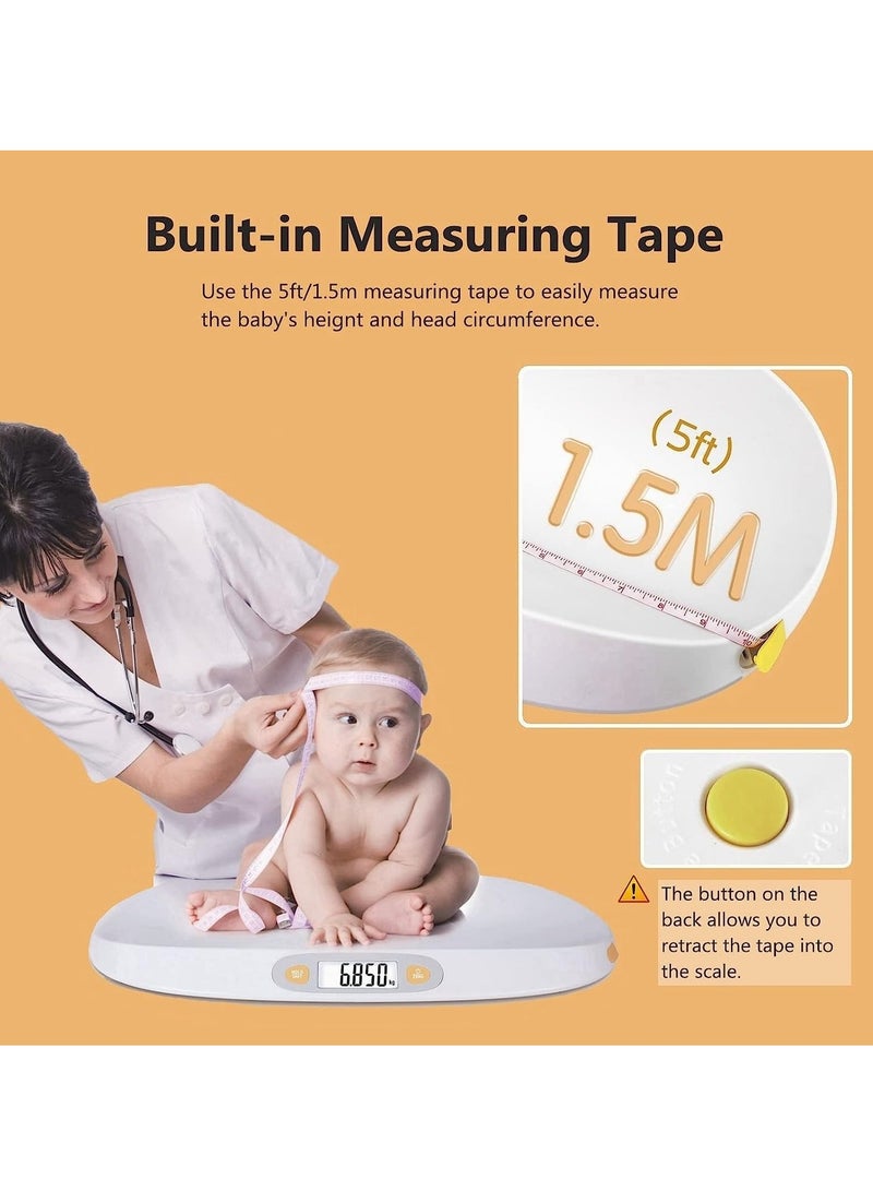 Generic Digital Scale for Baby Pet, Scale Accurate Body Weight Height Measure with 5ft Measuring Tape, Max 25kg/55lb Weighing in Pounds and Ounces for Newborn Babies,Infants,Toddlers,Pets  - Image 2