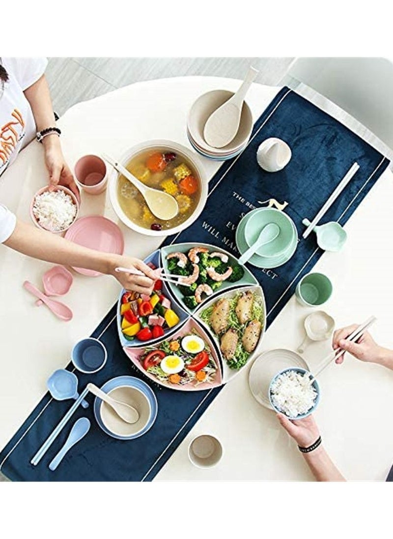 Y&D - Dinner Plate, 4 Pieces Reusable Plate Set Dishwasher and Microwave Safe - Healthy for Kids Children Toddler Adult - Image 1
