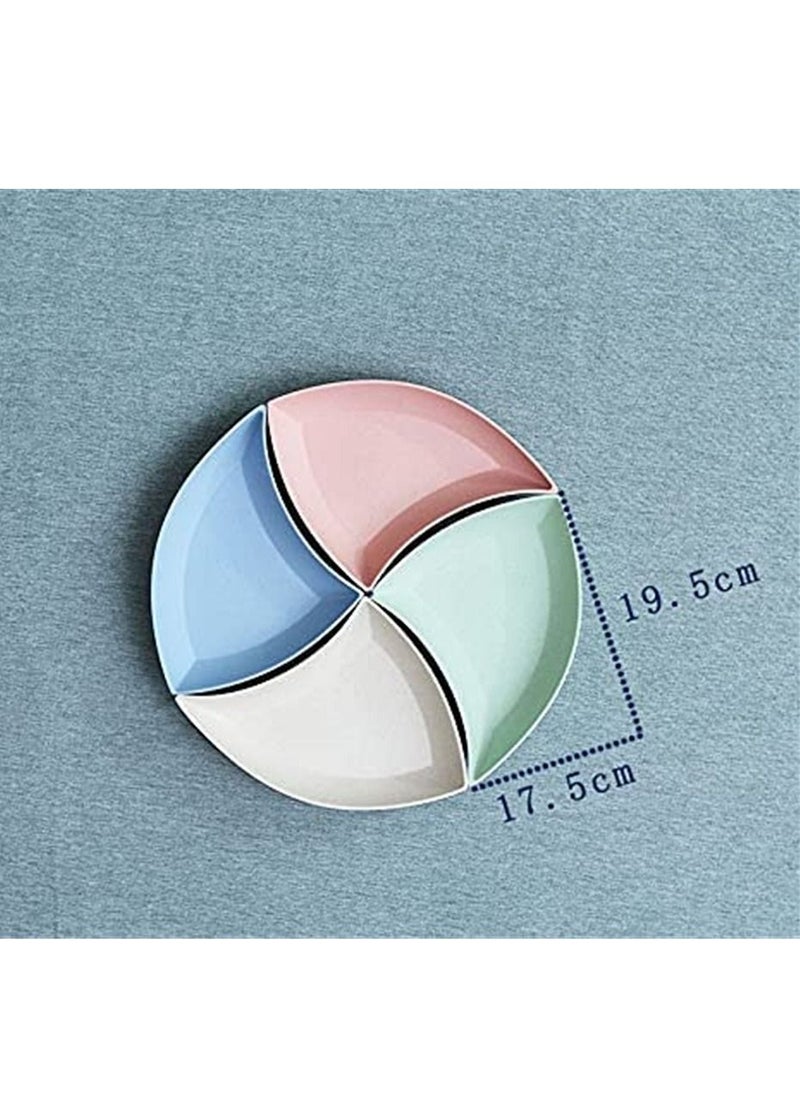 Y&D - Dinner Plate, 4 Pieces Reusable Plate Set Dishwasher and Microwave Safe - Healthy for Kids Children Toddler Adult - Image 1