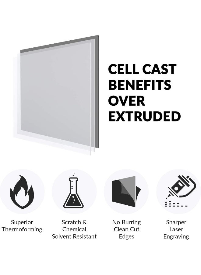 TPGP Acrylic Sheet Clear Cast Plexiglass 12” x 12” Square Panel 3/8” Thick (10mm) Transparent Plastic Plexi Glass Board with Protective Paper for Signs, DIY Display Projects, Craft, Easy to Cut - Image 5