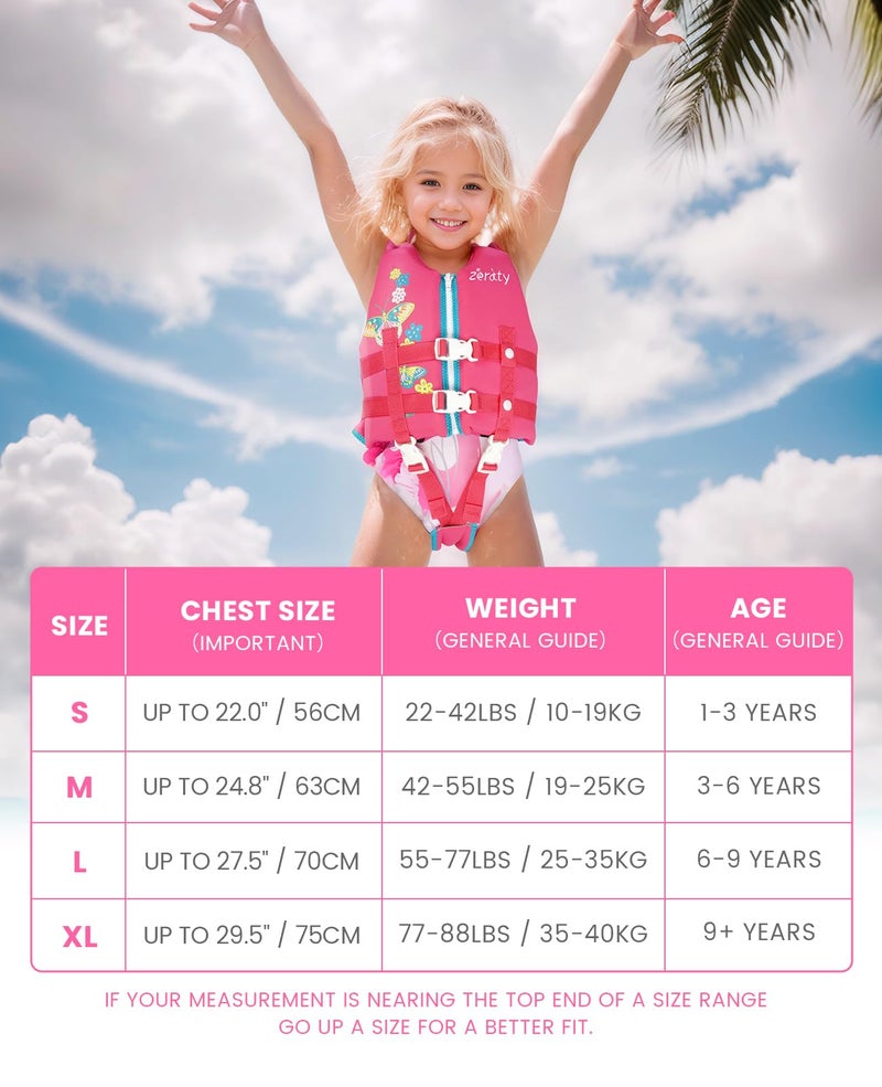 Zeraty Toddler Swim Vest Neoprene Kids Float Jacket Swimming Aid for Children with Adjustable Safety Strap Age 1-9+ Years/36-88Lbs - Image 3