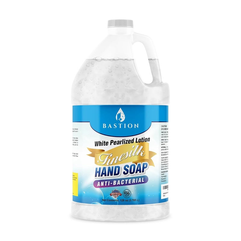 Antibacterial Finesilk White Pearlized Lotion Liquid Hand Soap Bulk Refill Jug PH Balanced UltraStrength Made In USA Finesilk Gallon