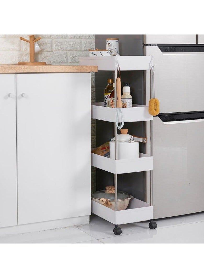 BLOOMING TIME 4-Tier Rolling Storage Cart – Slim Slide-Out Organizer for Bathroom, Kitchen, Laundry & Narrow Spaces,Black - Image 3