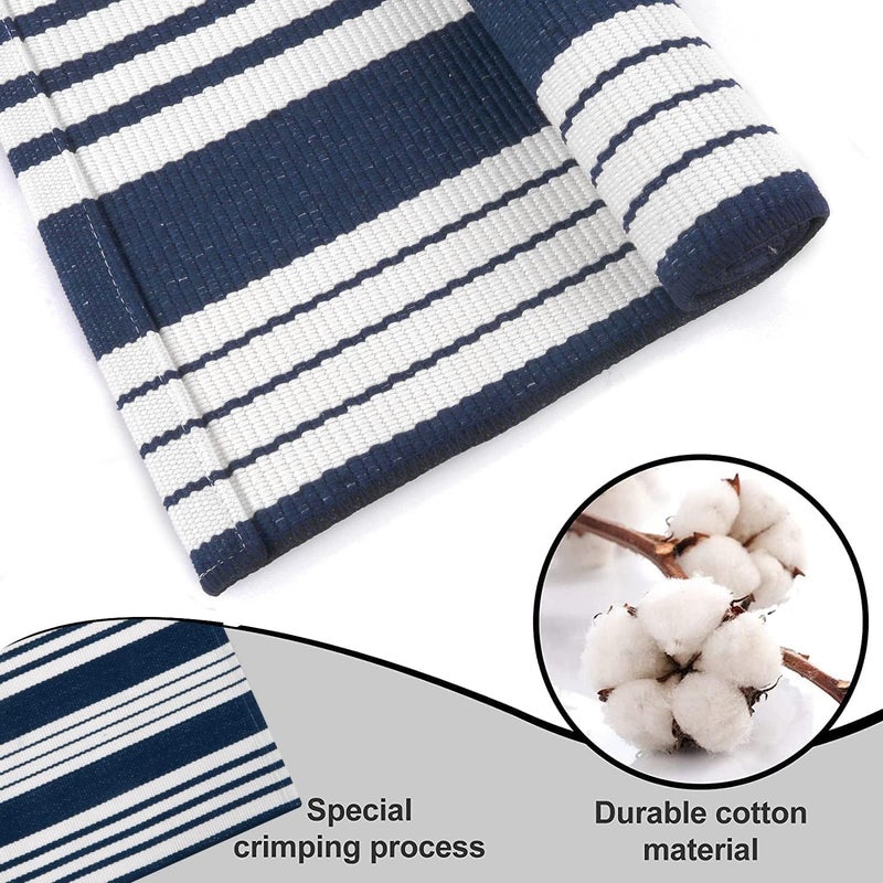 OJIA Front Door Mats Outdoor 2'x3' Striped Front Door Rug Washable Door Mats Cotton Woven Indoor Outdoor Rugs Farmhouse Small Area Rug Layered Doormat for Porch/Entryway/Kitchen/Home Entrance Decor - Image 3