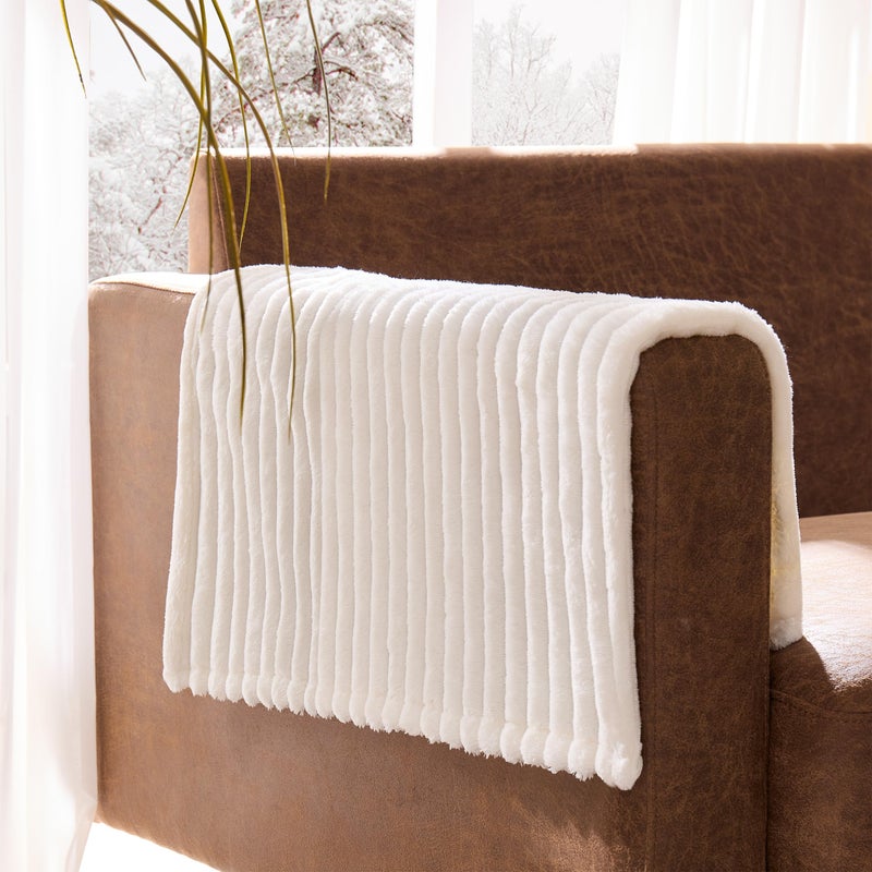 Meider 100% Waterproof Couch Arm Covers 2pcs, Fuzzy Chair Arm Covers Thick Soft Recliner Chair Armrest Protectors, Non-Slip Couch Armrest Cover Pet mats for Sofa (White, 22" x 22" 2 Pack) - Image 1