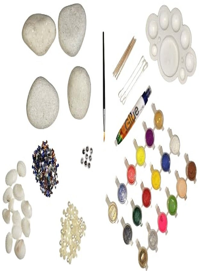 KHUSHA CREATIONS Rock Stone Painting Kit, Art and Craft Kit/Pebbles for Painting Kit for Kids/Creative DIY Painting Set for Kids/Gifts for Kids 7 8 9 10 Year Olds - Artistic Rock Painting - Image 1
