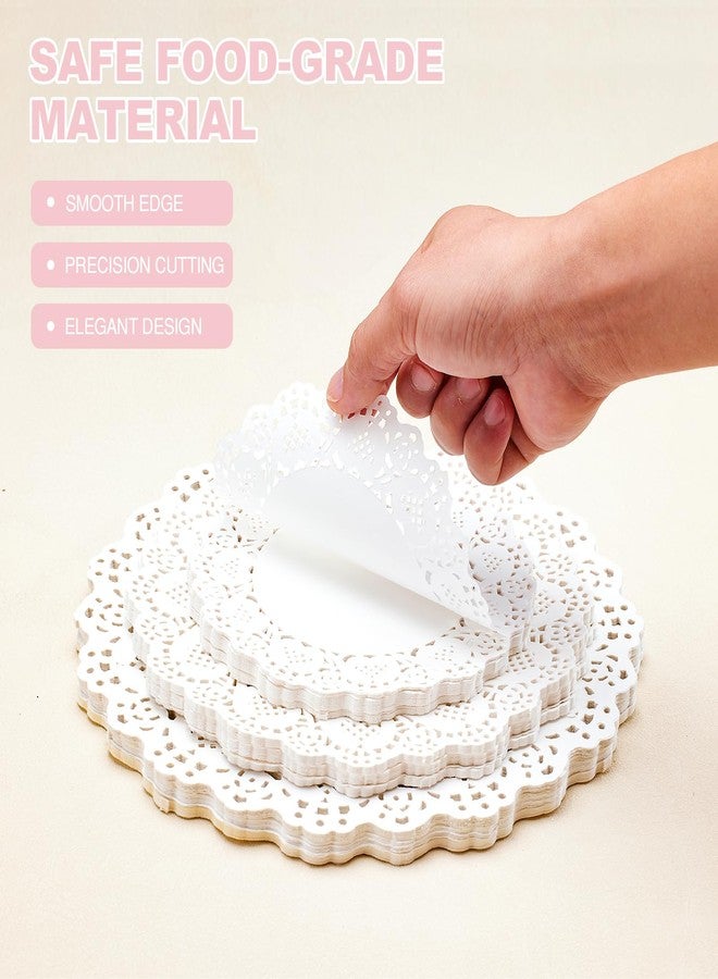 TIPTAP Disposable Paper Doilies,150PCS with sorted Sizes, 6.5IN/8.5IN/10.5IN White Lace Placemat, Tableware Decoration for Dessert Trays, Food, Parties, Crafts, Wedding and More - Image 4