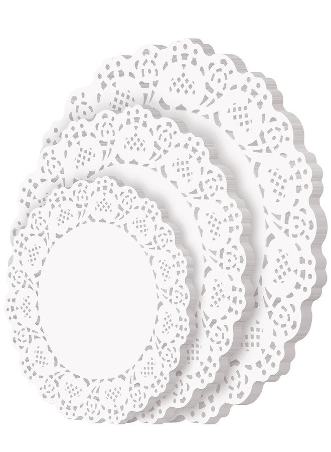 TIPTAP Disposable Paper Doilies,150PCS with sorted Sizes, 6.5IN/8.5IN/10.5IN White Lace Placemat, Tableware Decoration for Dessert Trays, Food, Parties, Crafts, Wedding and More - Image 1