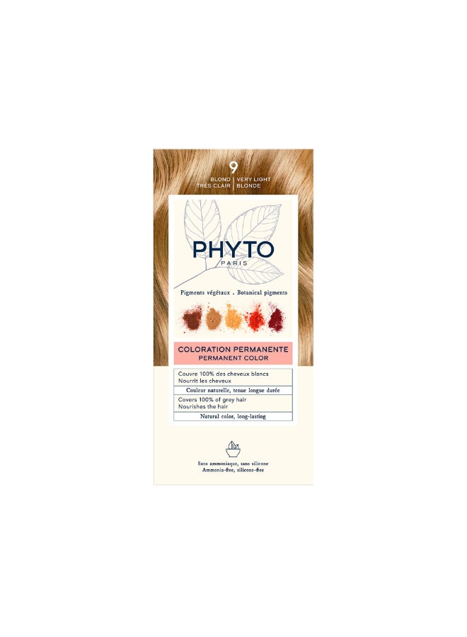 PHYTO صبغة شعر دائمة 9 أشقر فاتح جداً مع أصباغ نباتية تغطية 100% للشعر الرمادي خالية من الأمونيا خالية من PPD خالية من الريزورسين 042 أونصة - Image 2