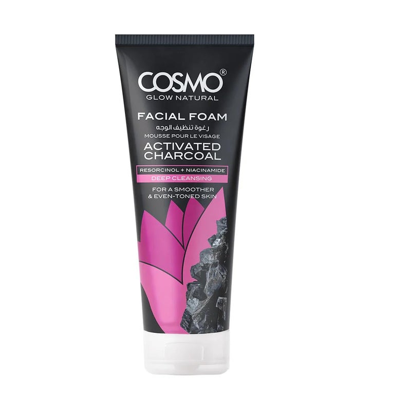 COSMO Glow Natural Activated Charcoal Facial Foam Cleanser – Purifying, Pore-Clearing, and Oil-Controlling Formula for Fresh, Balanced, and Blemish-Free Skin 100g - Image 1