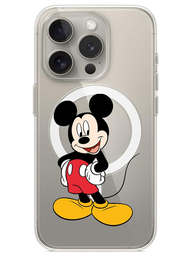 Theodor Magnetic Case for iPhone 15 Pro 6.1-inch Compatible with MagSafe Wireless Charging, Shockproof Phone Bumper Cover Mickey mouse2 - Image 1