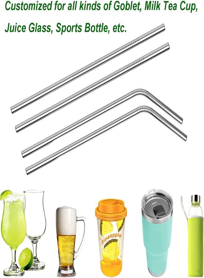 RangTeq Stainless Steel Straws for Drinking with Brushes (2 Bent + 2 Straight +1 Brush - Image 2