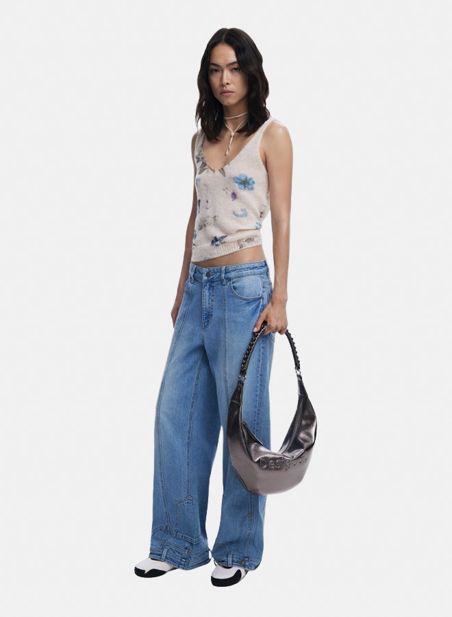 DESIGUAL Medium metallic crossbody bag with 3D logo - Image 1