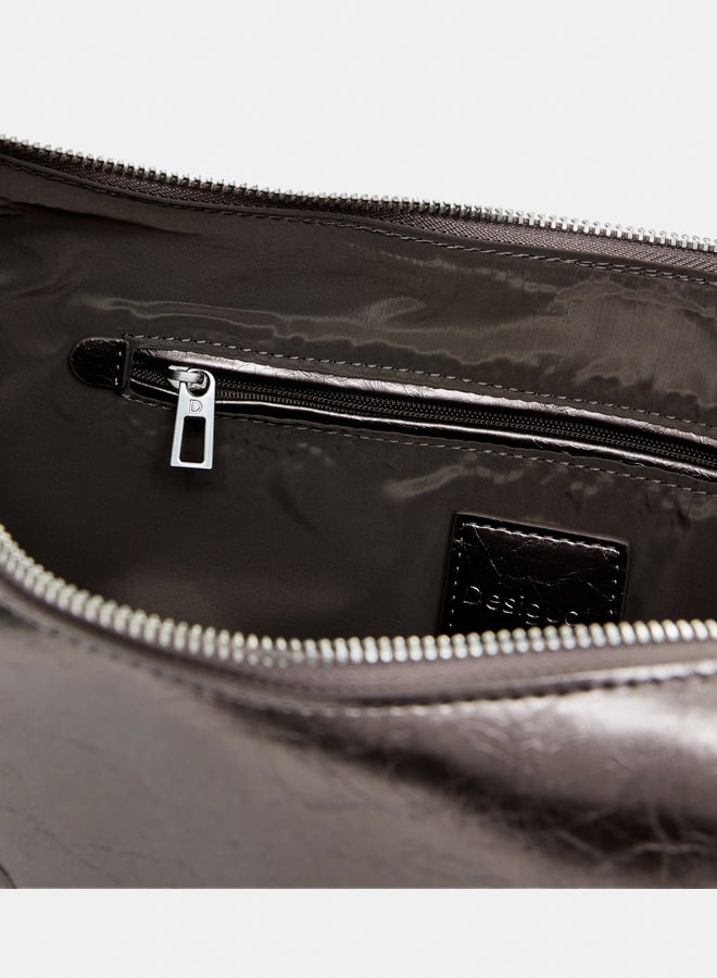 DESIGUAL Medium metallic crossbody bag with 3D logo - Image 3