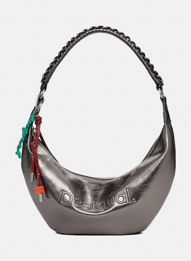 DESIGUAL Medium metallic crossbody bag with 3D logo - Image 4