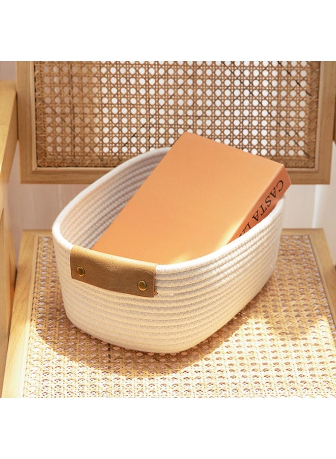 Cotton Rope Storage Basket Sundry Storage Basket Books Toys Skincare Storage - Image 3