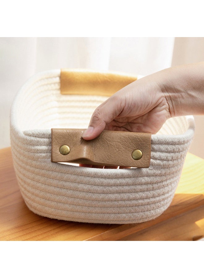 Cotton Rope Storage Basket Sundry Storage Basket Books Toys Skincare Storage - Image 4
