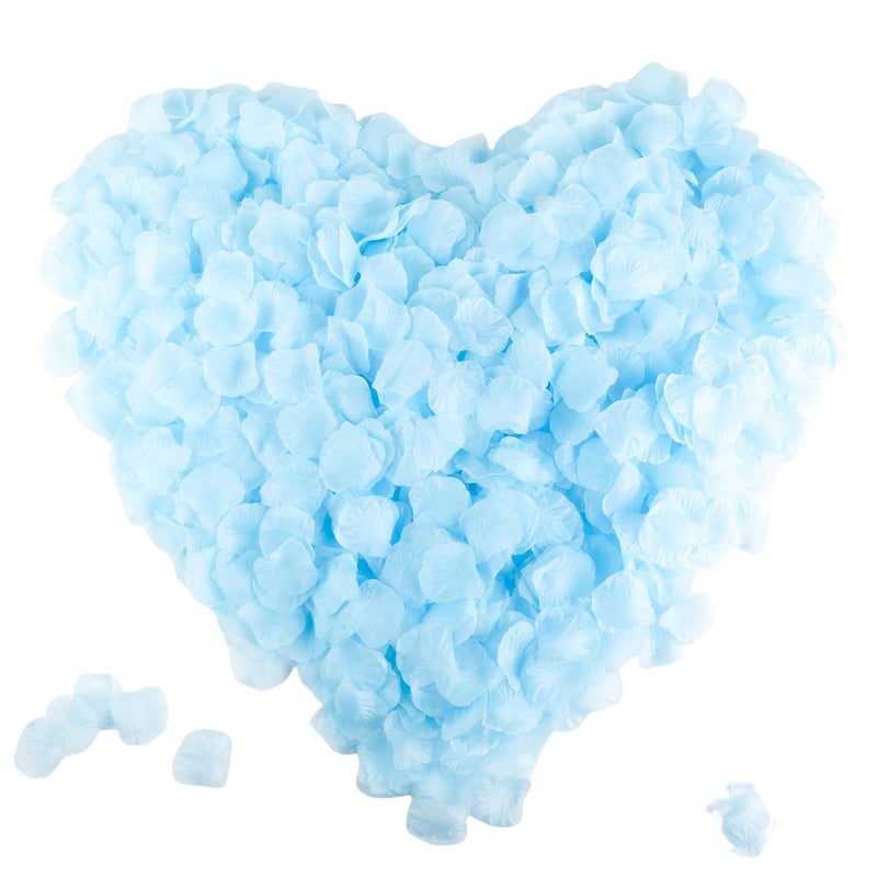 كود فلورست 2200 قطعة بتلات ورد حرير لتزيين حفلات الزفاف باللون الأزرق السماوي الفاتح