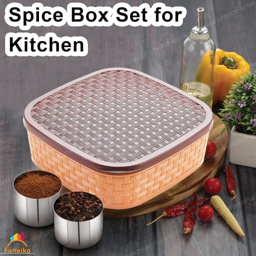 Funeiko Masala Box with 7 Grids for Home and Kitchen – Seasoning Box, Multi Compartment Plastic Spice Box Set, Masala Box for Kitchen (Multicolor) - Image 4