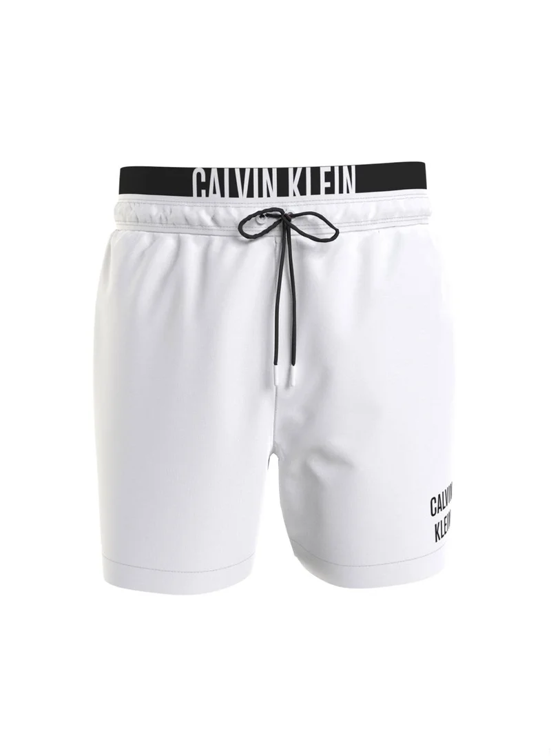 CALVIN KLEIN Calvin Klein Men's Swim Shorts - Double waistband  - Swimwear - Polyester , White