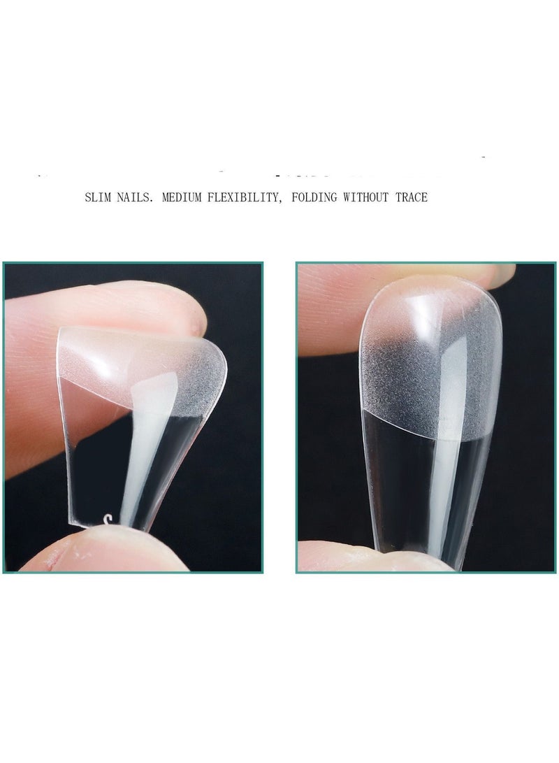BEAUTY PLUS مجموعة أطراف أظافر ناعمة من الجل لتغطية كاملة لتمديدات الأظافر التي يتم نقعها، وأظافر يتم تثبيتها بالضغط - Image 3