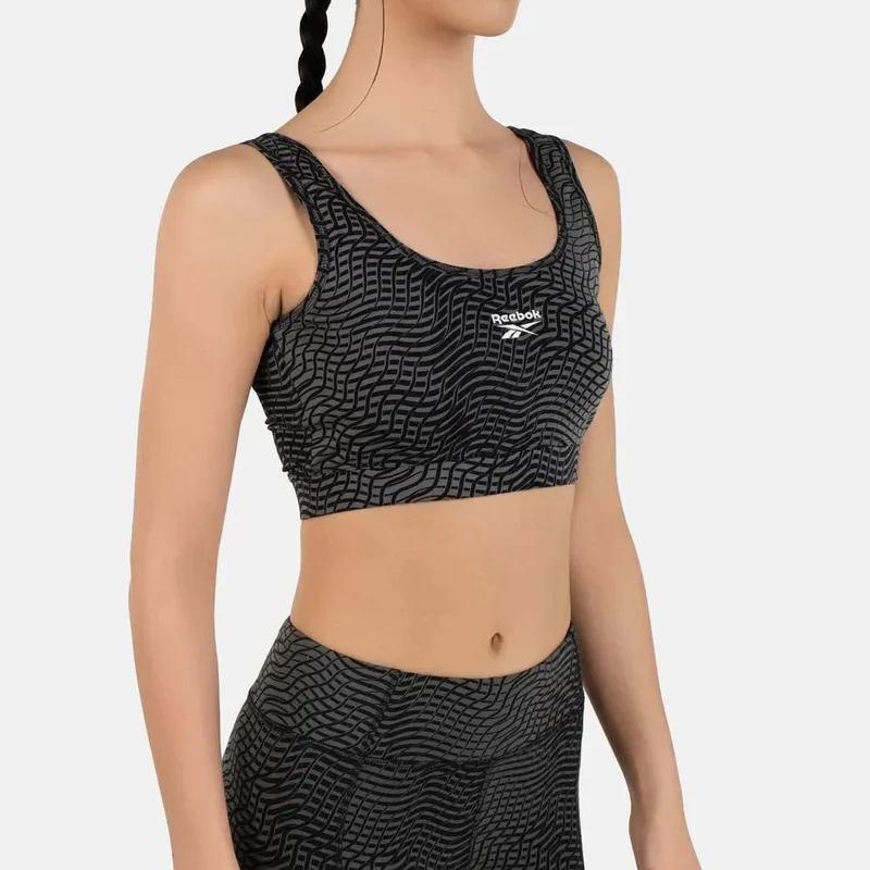 Reebok Q2 Hype Pack Cotton Allover Print Women's Bralette - Black