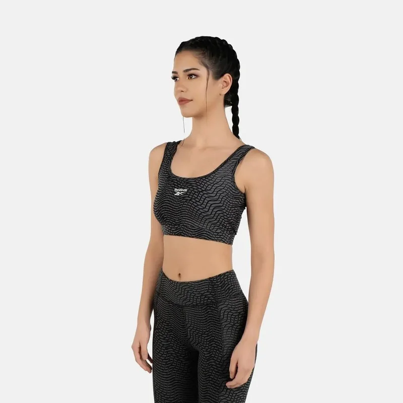 Reebok Black Reebok Q2 Hype Pack Cotton Allover Print Women's Bralette - Black for Women | Best Price UAE