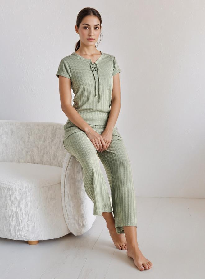 Splash FAV Pyjama Set Lace-Up T-shirt & Pants Viscose Blend - Image 3