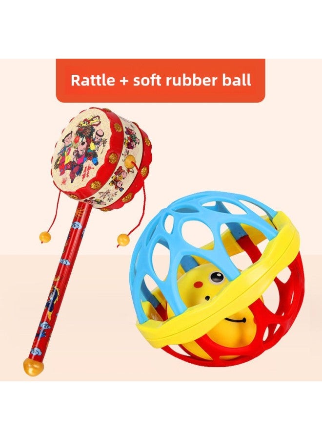 Baby Toy Hand Rattle 3-6-12 Months 0-1 Years Old Baby Newborn Toy-Color:Rattle + Soft Rubber Ball - Image 1