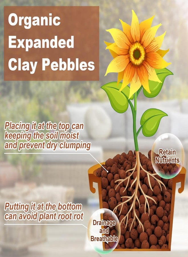 Riare Organic Expanded Clay Pebbles for Plants Natural Leca Balls Lightweight Hydroponic Clay Pebbles Aggregate(5L) - Image 3