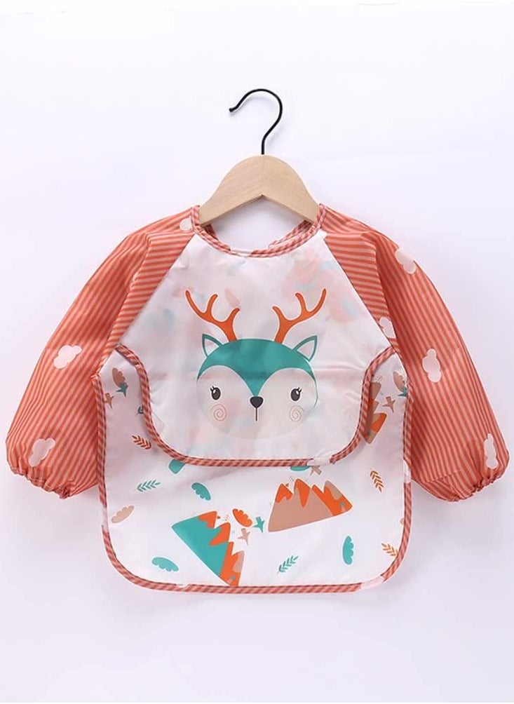 Bebiland Deer Pattren Baby Bib, Waterproof Stain Resistant Drool Cloths Great for 12-36 Months Toddler Infant (Red)  - Image 4