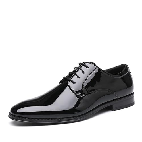 DECARSDZ Mens Classic Formal Oxford Lace-up Patent Leather Shoe for Men Wedding Suit Tuxedo Dress Shoes - Image 5