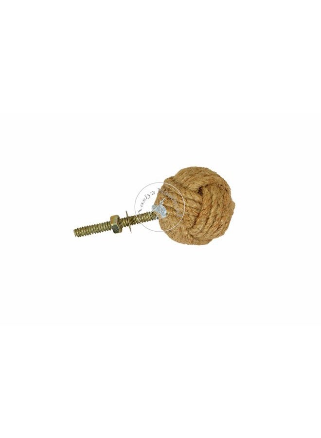 Aasiya Nautical Knot Door Knobs Drawer Handles with Jute Rope 12 Pack, wood-coloured - Image 4