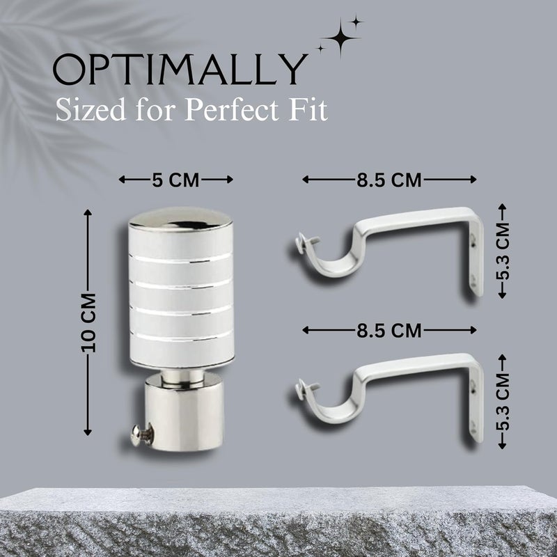 Welson Stainless Steel Curtain Bracket with Support 1 Inch Rod Pocket Finials Rod Support Fittings Curtain Rod Holder 6 Pair Silver Durable Window Decor Solution for Elegant Home Interiors - Image 5