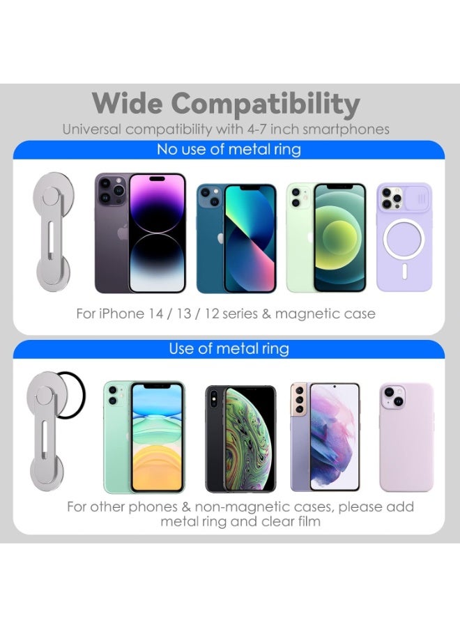 Magnetic Laptop Phone Holder – Azonee Adjustable Continuity Camera Mount Compatible with Mag-Safe, iOS 16 & macOS Ventura, Slim Portable Computer Expansion Bracket for Smartphone (Silver) - Image 5