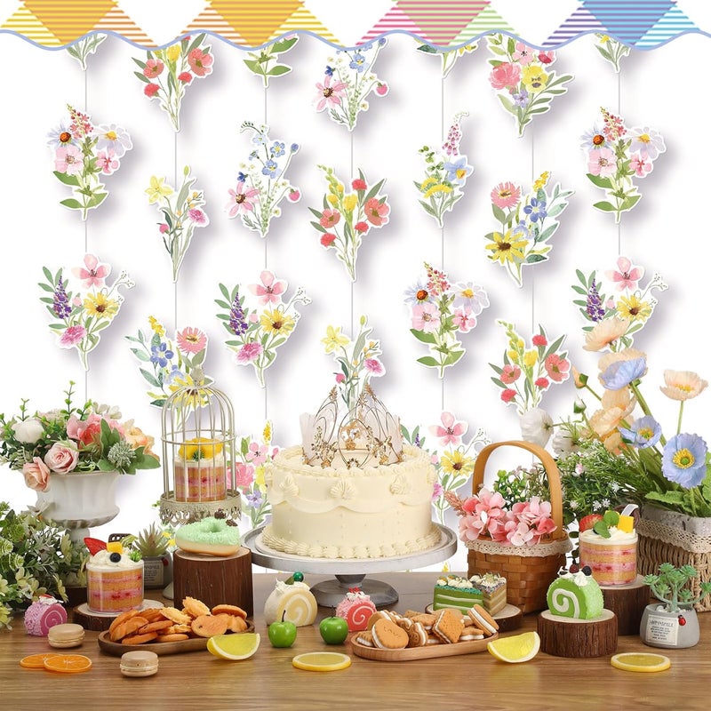 Epakh إيباخ 6 قطع زينة زهور برية زهور ورقية زينة معلقة زهور برية زينة حفلات ذات طابع زهور برية زينة سقف لربيع النساء لوازم الحفلات - Image 3