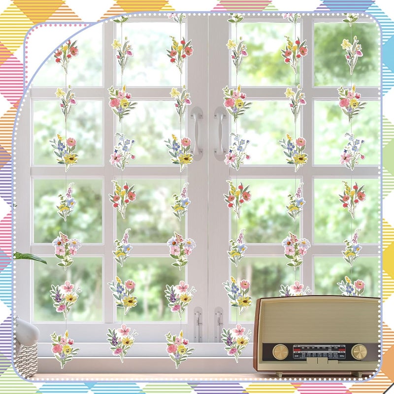 Epakh إيباخ 6 قطع زينة زهور برية زهور ورقية زينة معلقة زهور برية زينة حفلات ذات طابع زهور برية زينة سقف لربيع النساء لوازم الحفلات - Image 4