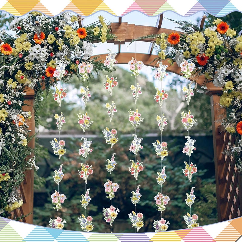 Epakh إيباخ 6 قطع زينة زهور برية زهور ورقية زينة معلقة زهور برية زينة حفلات ذات طابع زهور برية زينة سقف لربيع النساء لوازم الحفلات - Image 5