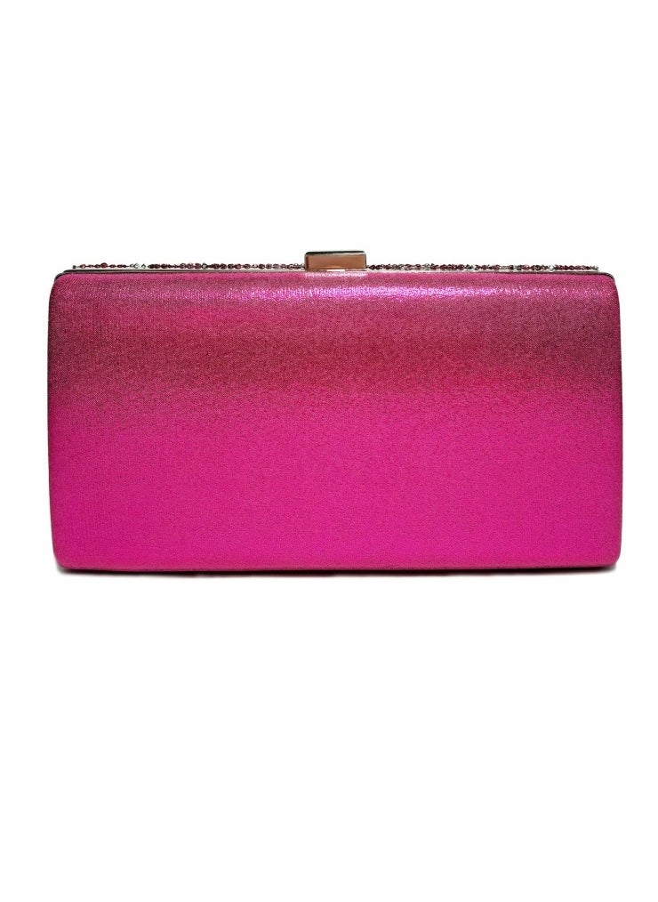 Loquat - Womens Rhinestones Decoration Clutch Purses Evening Crossbody Bag Chain Handbag for Wedding Cocktail Party Prom Rose Pink - Image 1