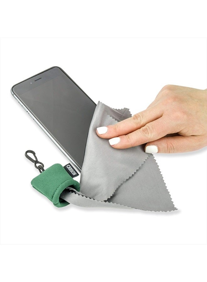 Carson Stuff-It Microfiber Lens Cloth Cleaning System for Eyeglasses, Smartphones, Tablets, Optics Lenses, Cameras and More, 6.25'' x 6.25'' - Green (SN-40GR) - Image 4