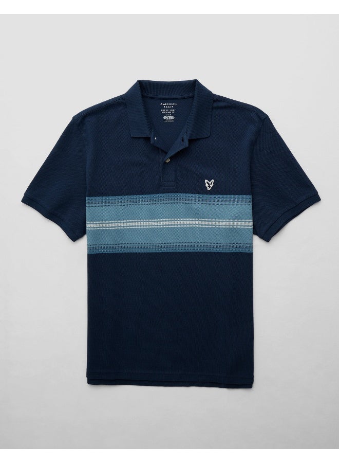 American Eagle AE Logo Striped Polo Shirt  - Image 4