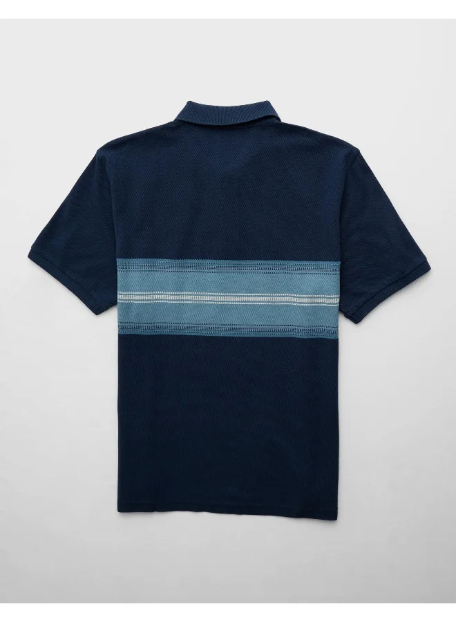 امريكان ايجل AE Logo Striped Polo Shirt