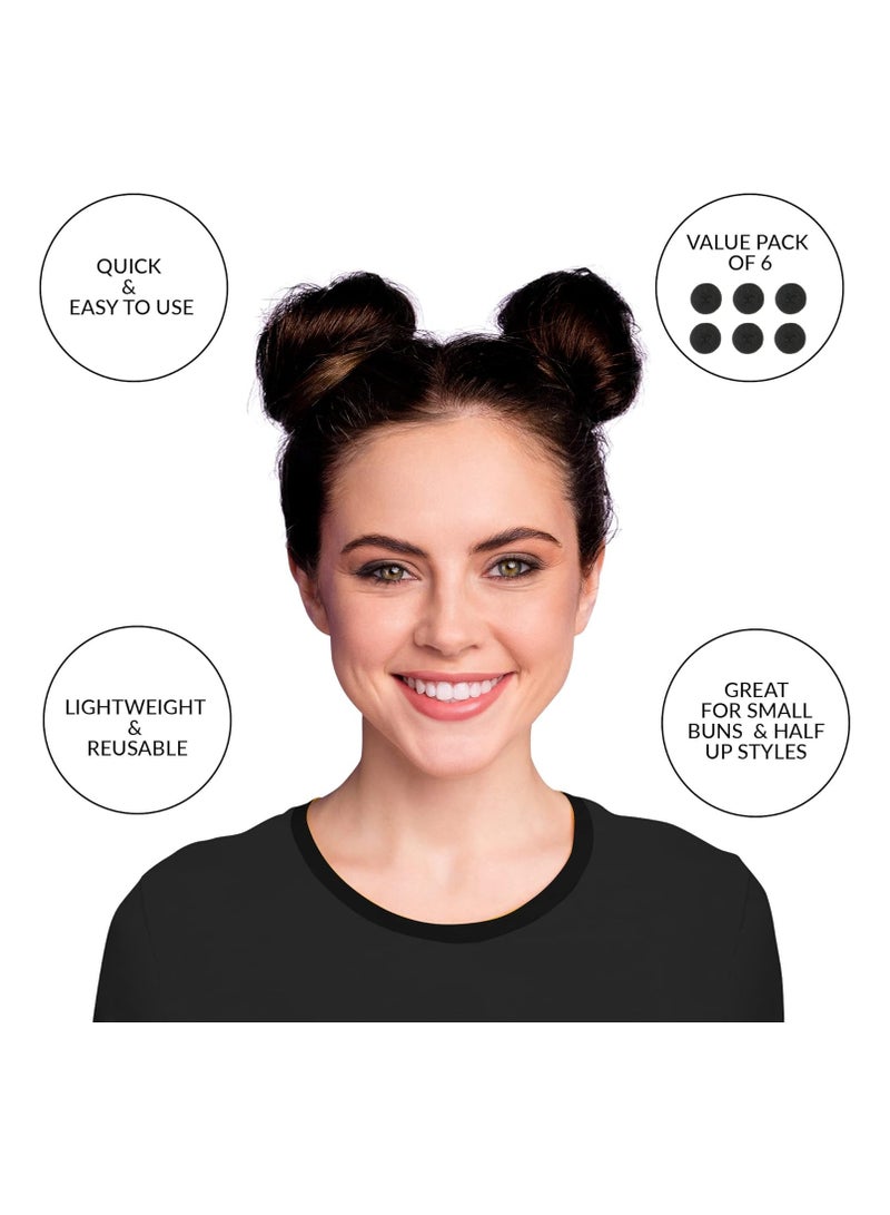 STAR BEJA STAR BEJA tyla Hair Donut Hair Bun Maker for Kids, Ballet Buns Maker for Kids, Sock Bun Hair Maker, Donut Bun Maker Hair, Easy Bun Hair Bun Maker, Hair Donut Bun Maker (6pc Black)  - Image 2