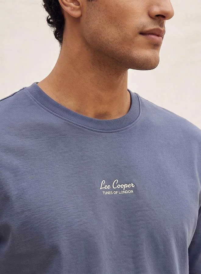 Lee Cooper BLUE Lee Cooper Regular Fit Crew Neck Short Sleeves Logo Print T-shirt for Men | Best Price UAE