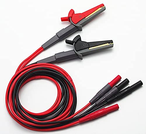 TestHelper TL200 LCR Meter Tester 4 Four Wire Silicone Test Leads Lead Terminal Kelvin Clip Alligator with 4mm Banana Plug - Image 1