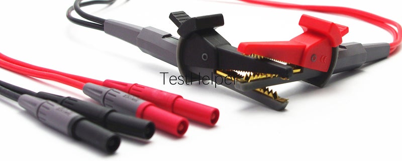 TestHelper TL200 LCR Meter Tester 4 Four Wire Silicone Test Leads Lead Terminal Kelvin Clip Alligator with 4mm Banana Plug - Image 4